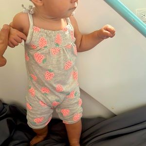 Baby girl summer strawberry outfit